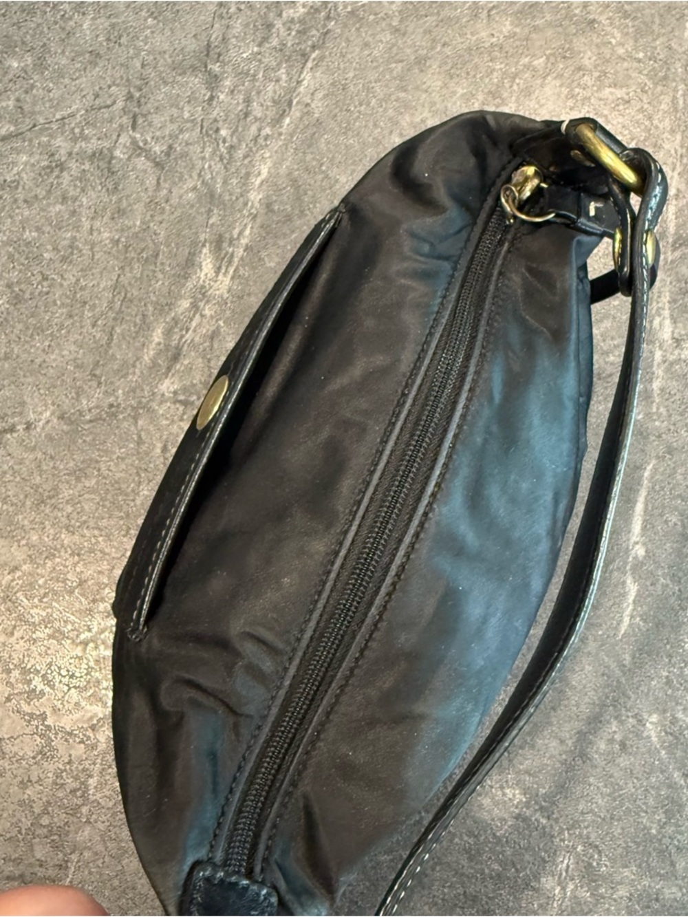 Vintage Coach mini nylon shoulder bag purse black Y2K - Picture 7 of 11
